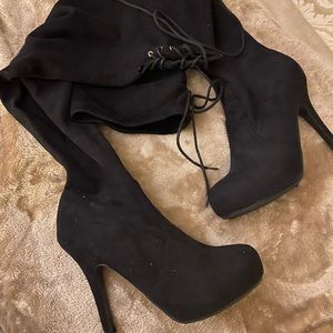 Black Thigh High Boots